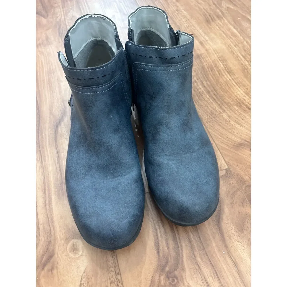 J Sport by Jambu Jenna Ankle Boots Dual Zip Memory Foam Size 9